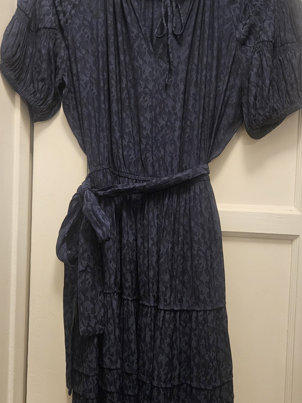 Current Air Los Angeles Navy Floral Jacquard Dress